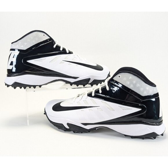 Nike Vapor Pro Mens 13.5 Mid Turf White Football Lacrosse Cleats 527879-100